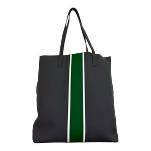 Away Luggage The Longitude Tote Gray Green Leather Travel Bag 14x13 EUC